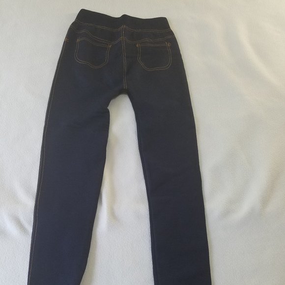 Blue and Golden Sequins Beaded Size Women Small Navy Blue Leggings NWOT - Picture 5 of 7